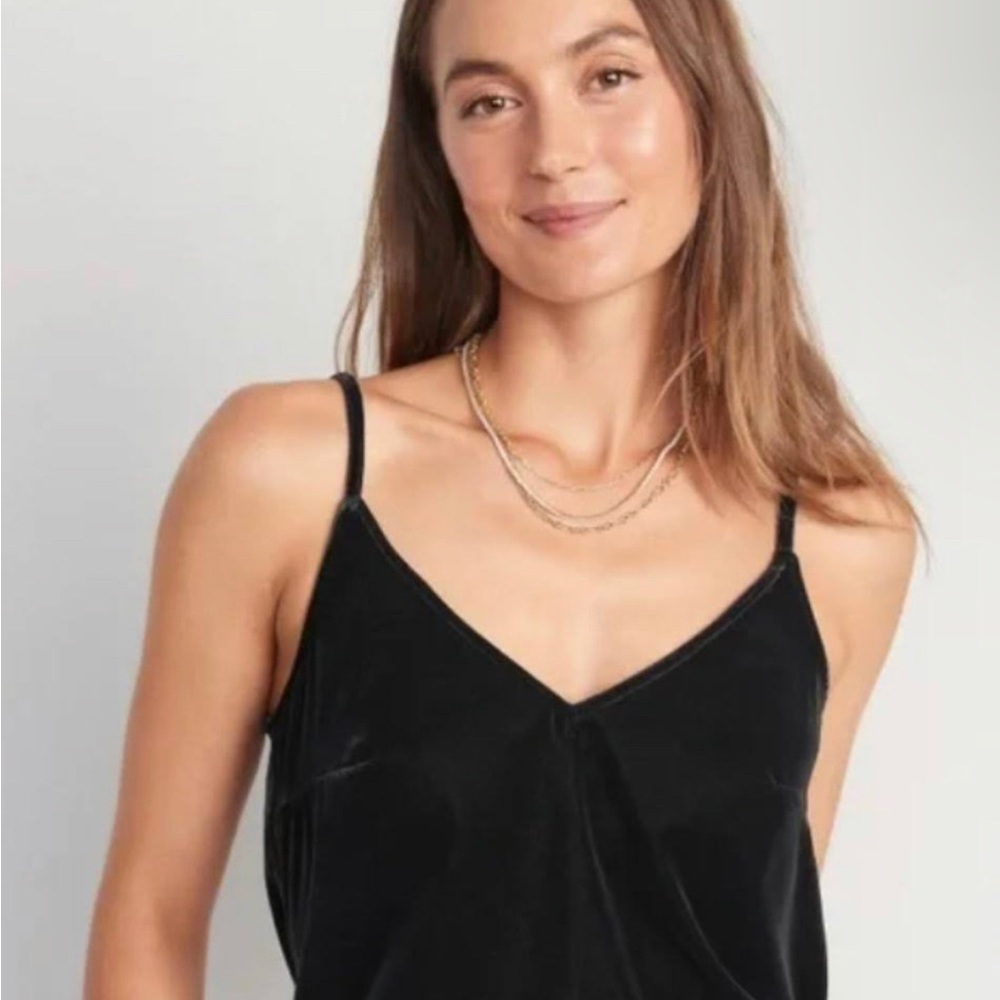 Black velvet camisole from Old Navy.